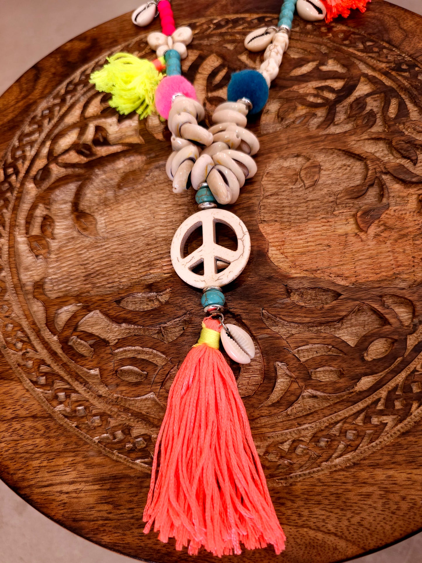 Bohemian Peace Necklace - Vibrant Boho Jewelry