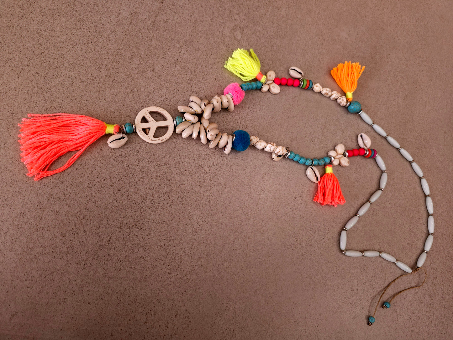 Bohemian Peace Necklace - Vibrant Boho Jewelry