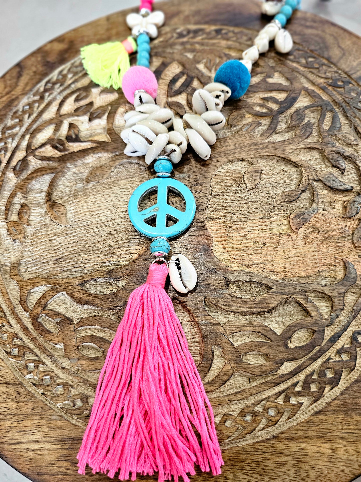 Bohemian Peace Necklace - Vibrant Boho Jewelry