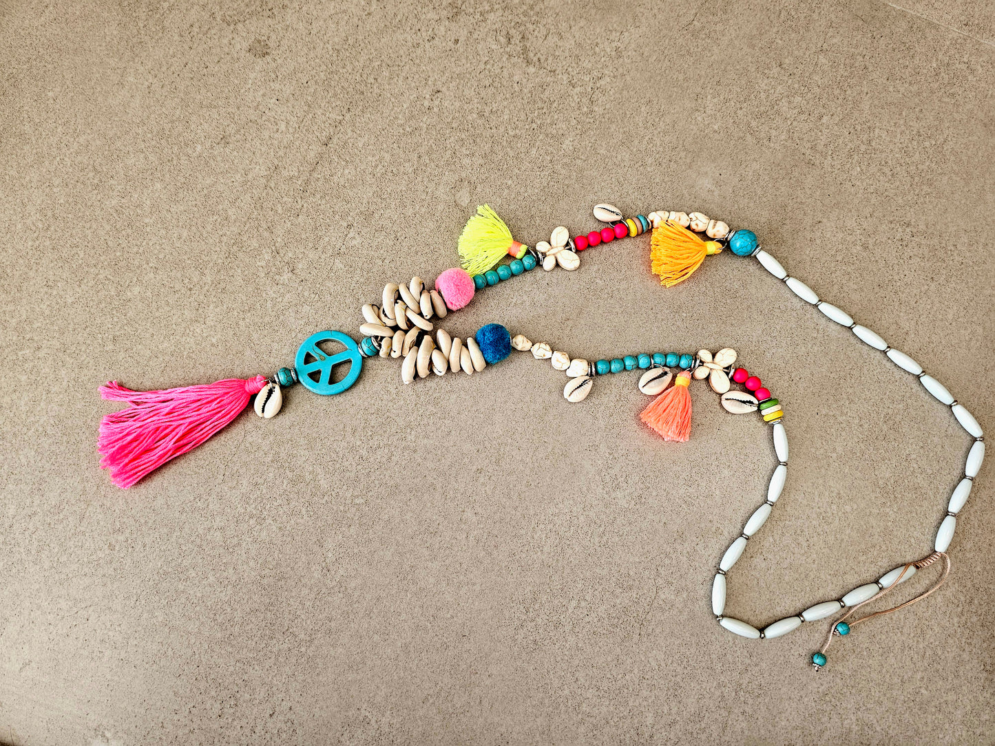 Bohemian Peace Necklace - Vibrant Boho Jewelry