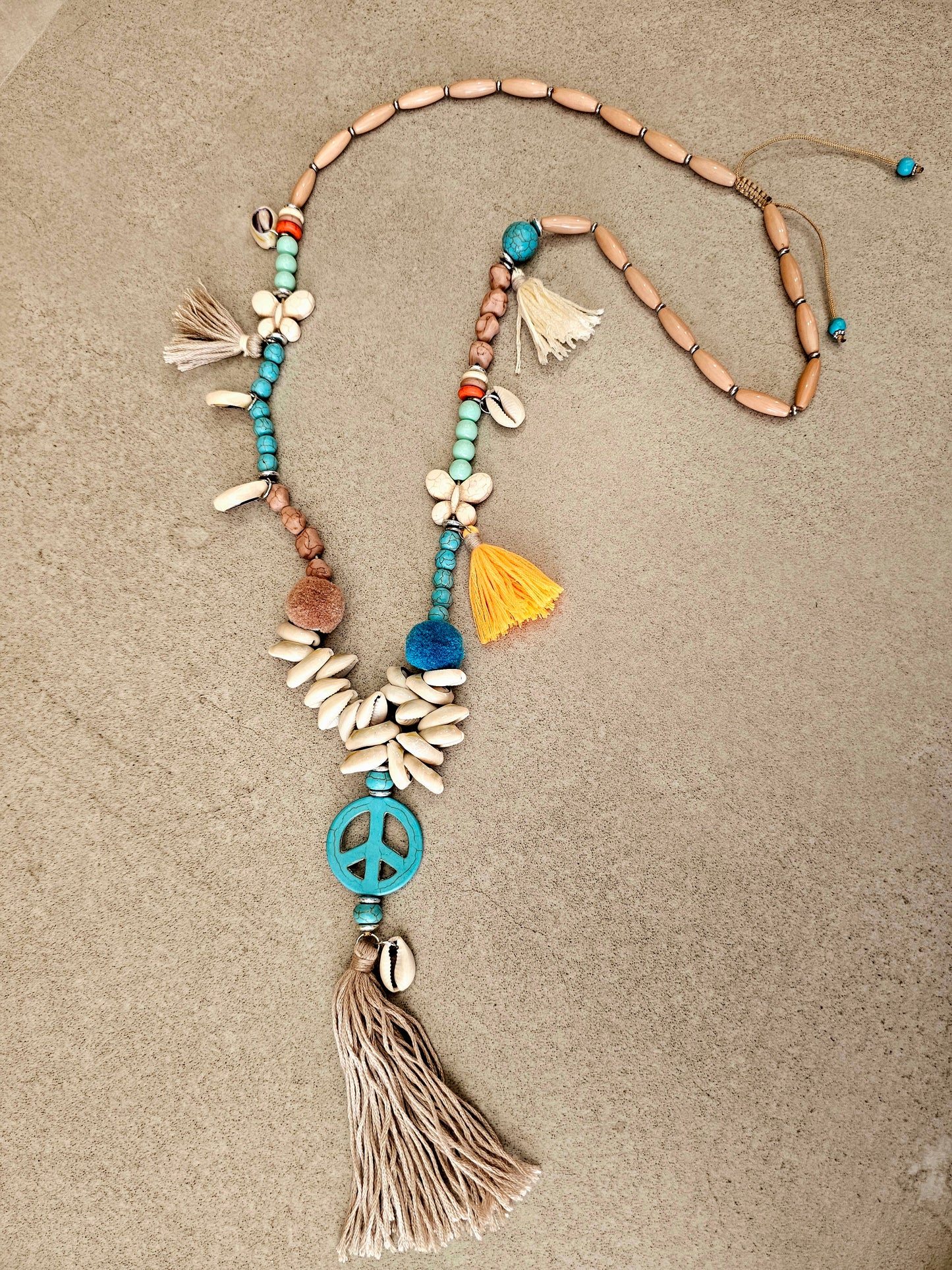 Bohemian Peace Necklace - Vibrant Boho Jewelry