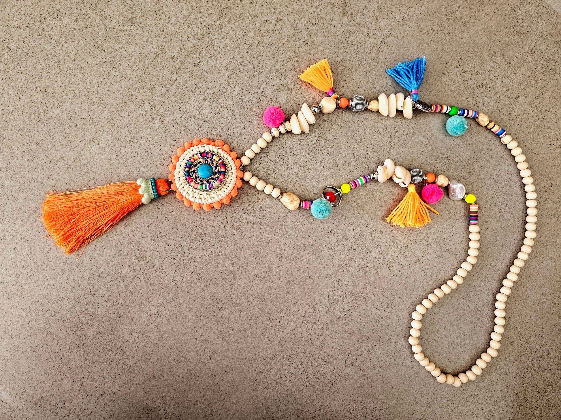 Boho Maxi Free Spirit Necklace with Tassels and Beads