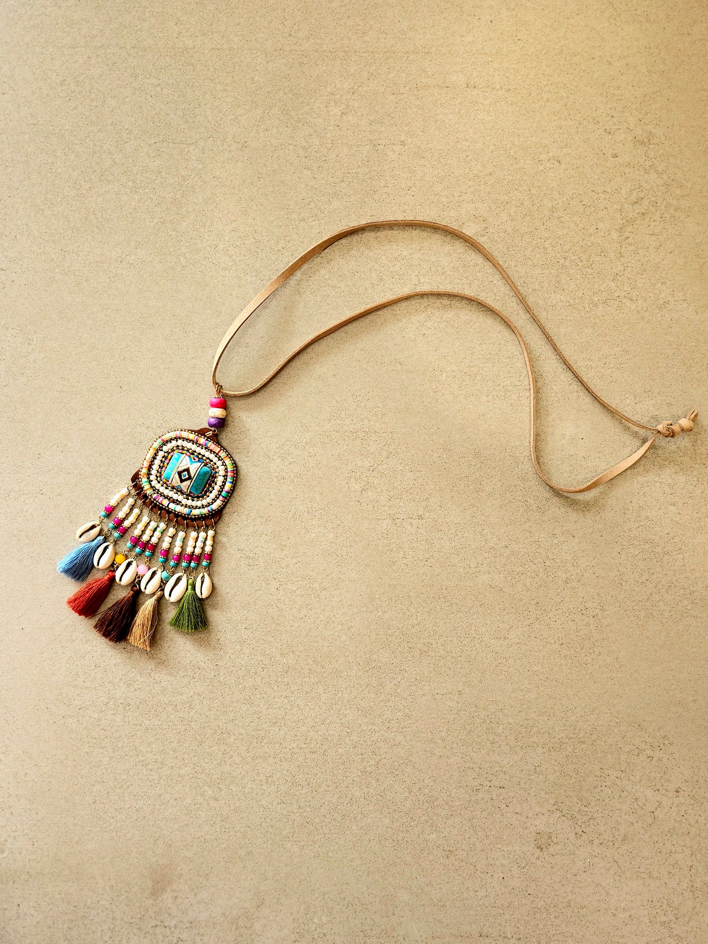 Bohemian Dream Necklace with colorful beads and tassels