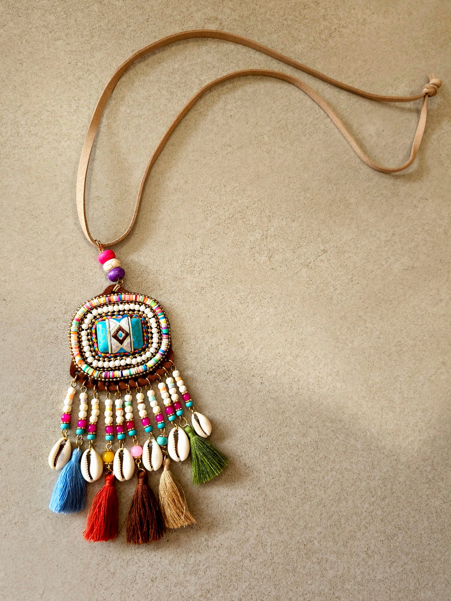 Bohemian Dream Necklace with colorful beads and tassels