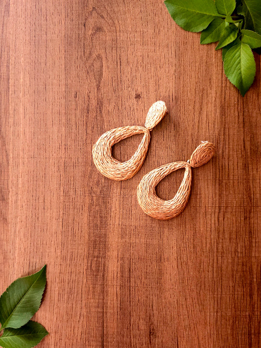Rustic Teardrop Earrings Handcrafted from Natural Materials