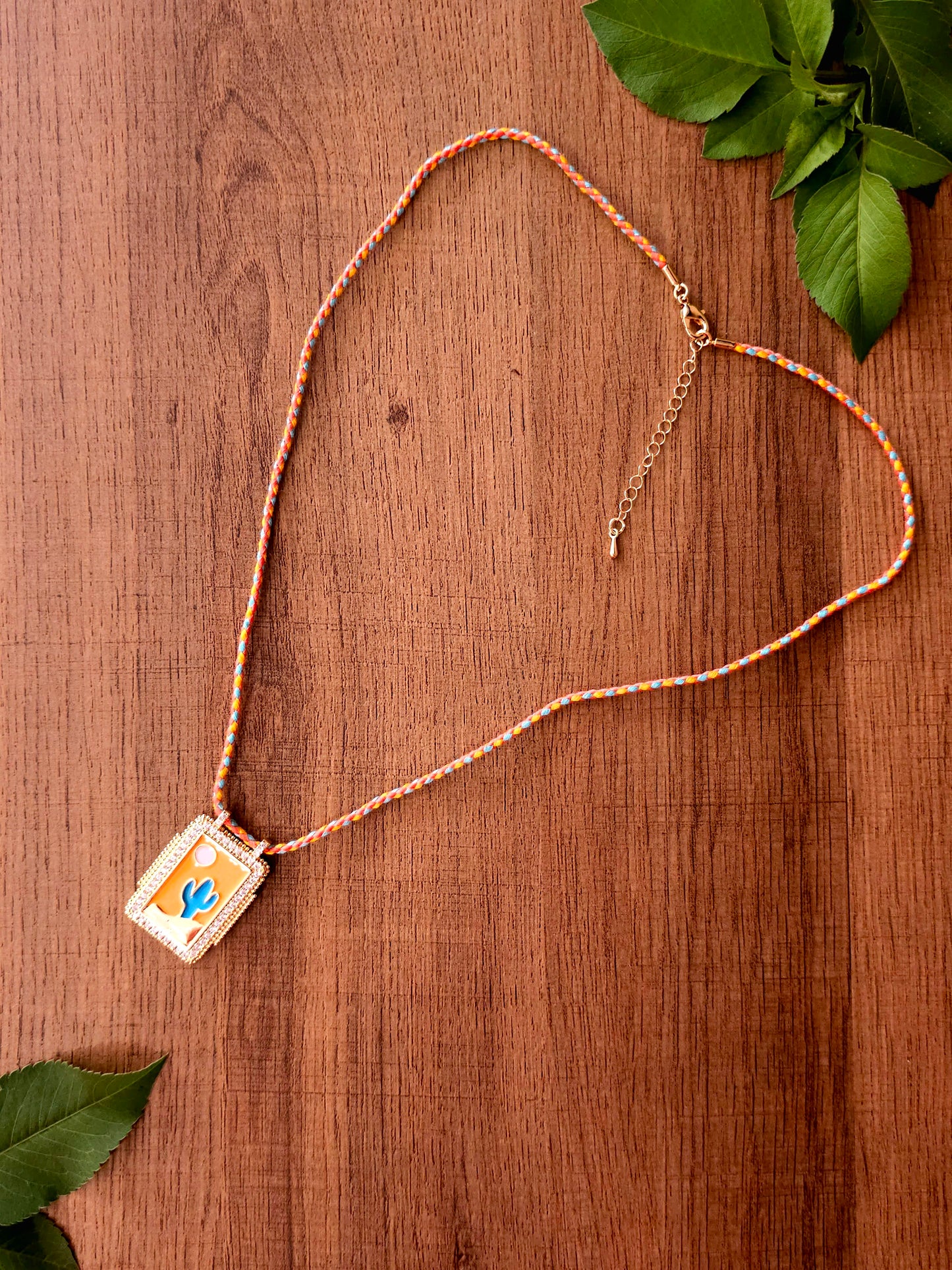 Desert Blossom Necklace with Orange and Yellow Beads