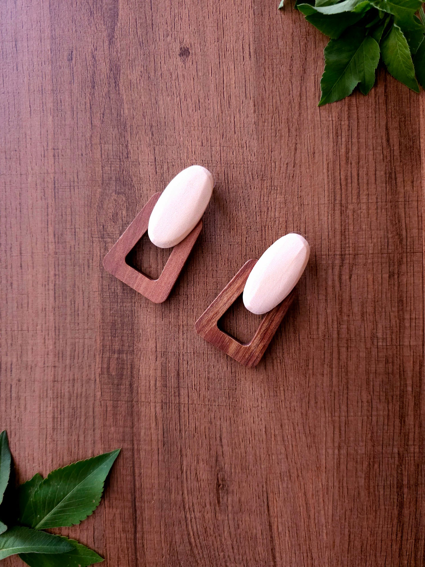 "Natural Essence Earrings with Organic Shapes and Minimalist Design