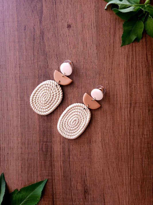 Desert Spiral Earrings with Hand-Coiled Design