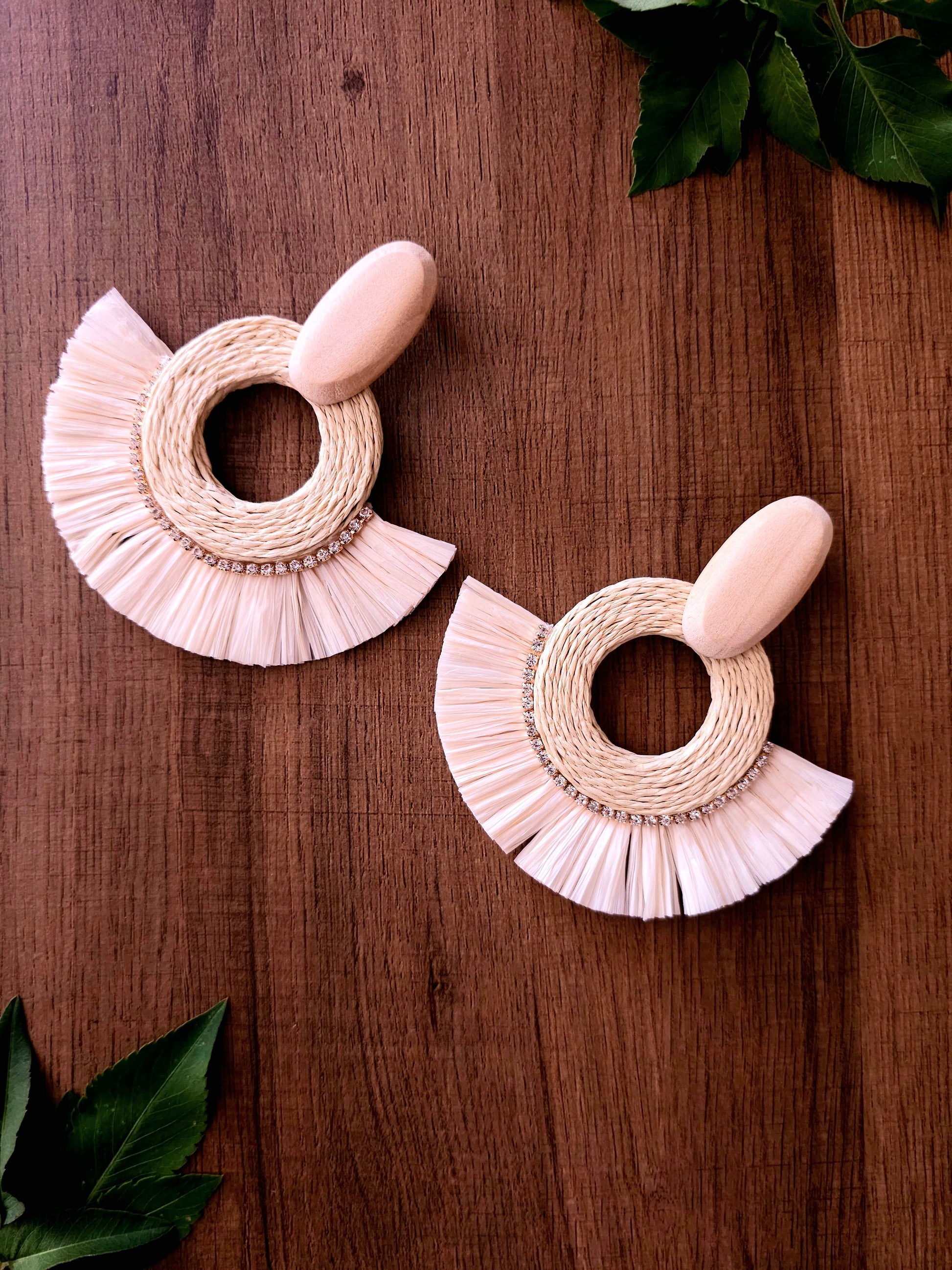 Savanna Spirit Earrings with Woven Design and Fringes