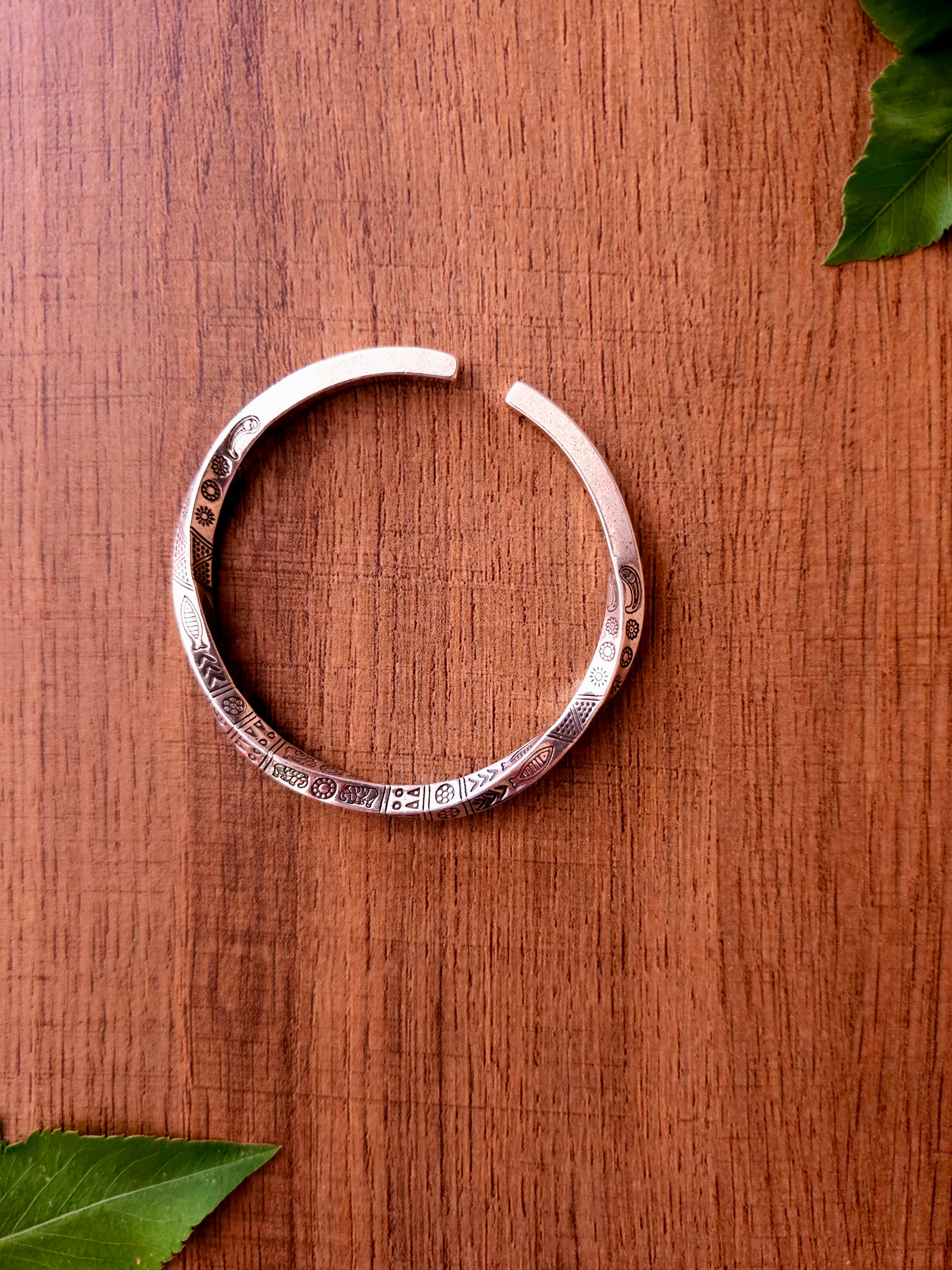 Tribal Heritage Cuff Bracelet with Intricate Tribal Patterns