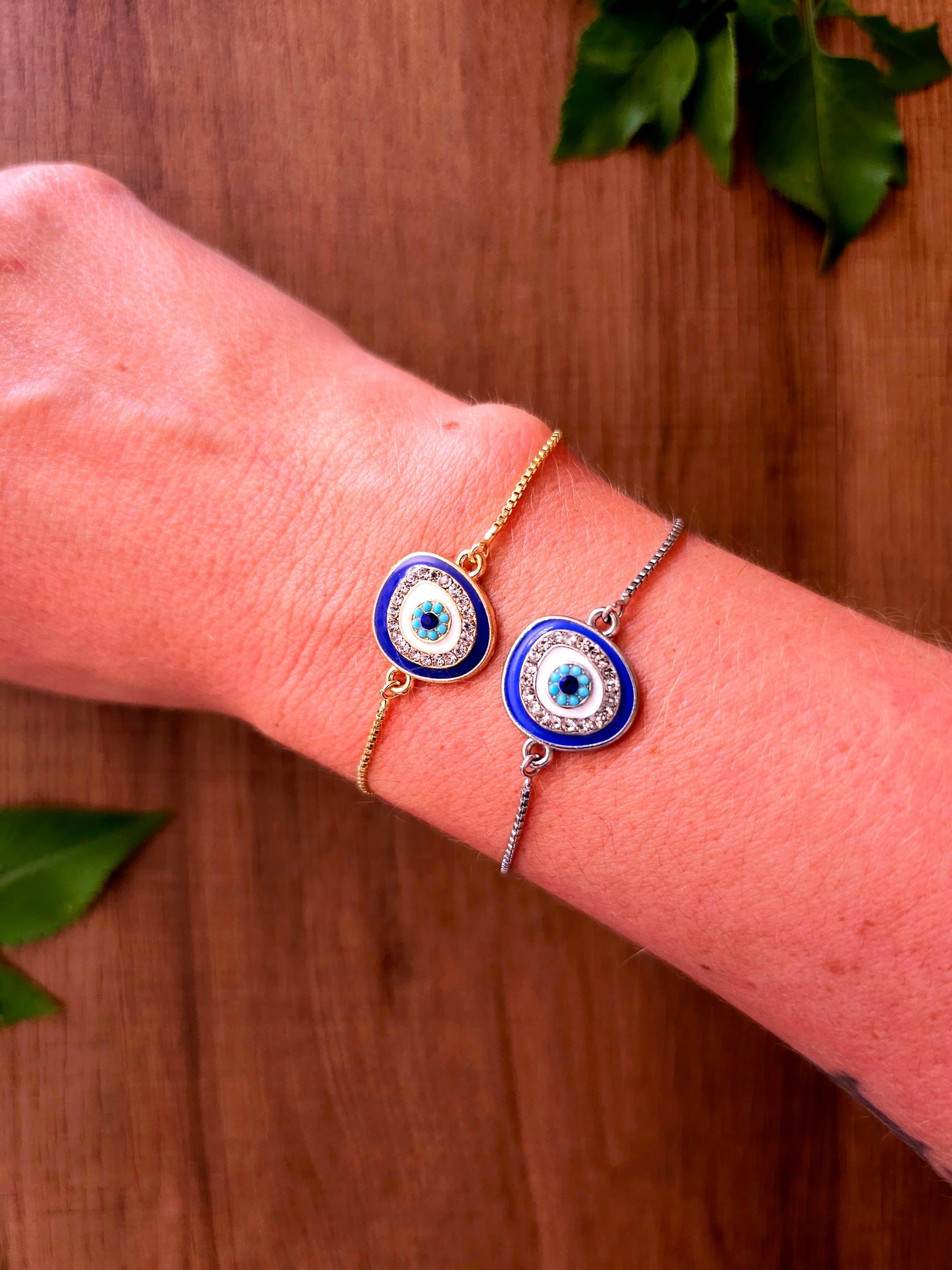 Evil Eye Protector Bracelet with Charm and Adjustable Band