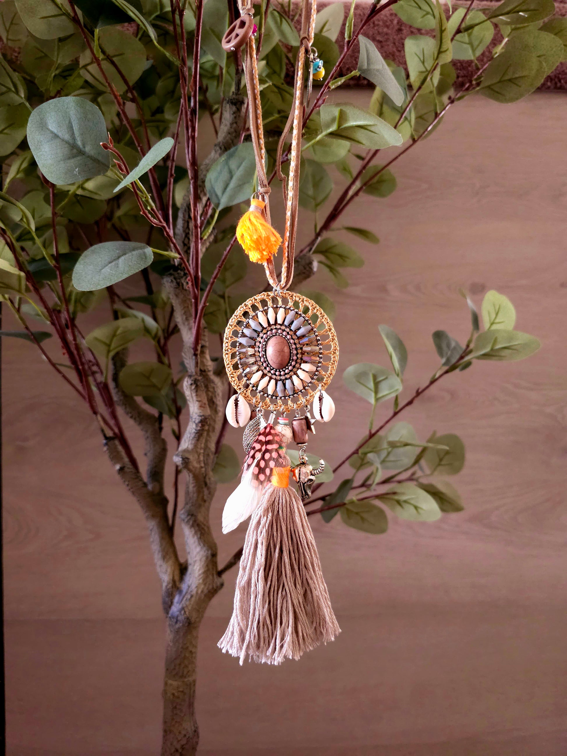 Boho Desert Necklace featuring Seashells and Tassels