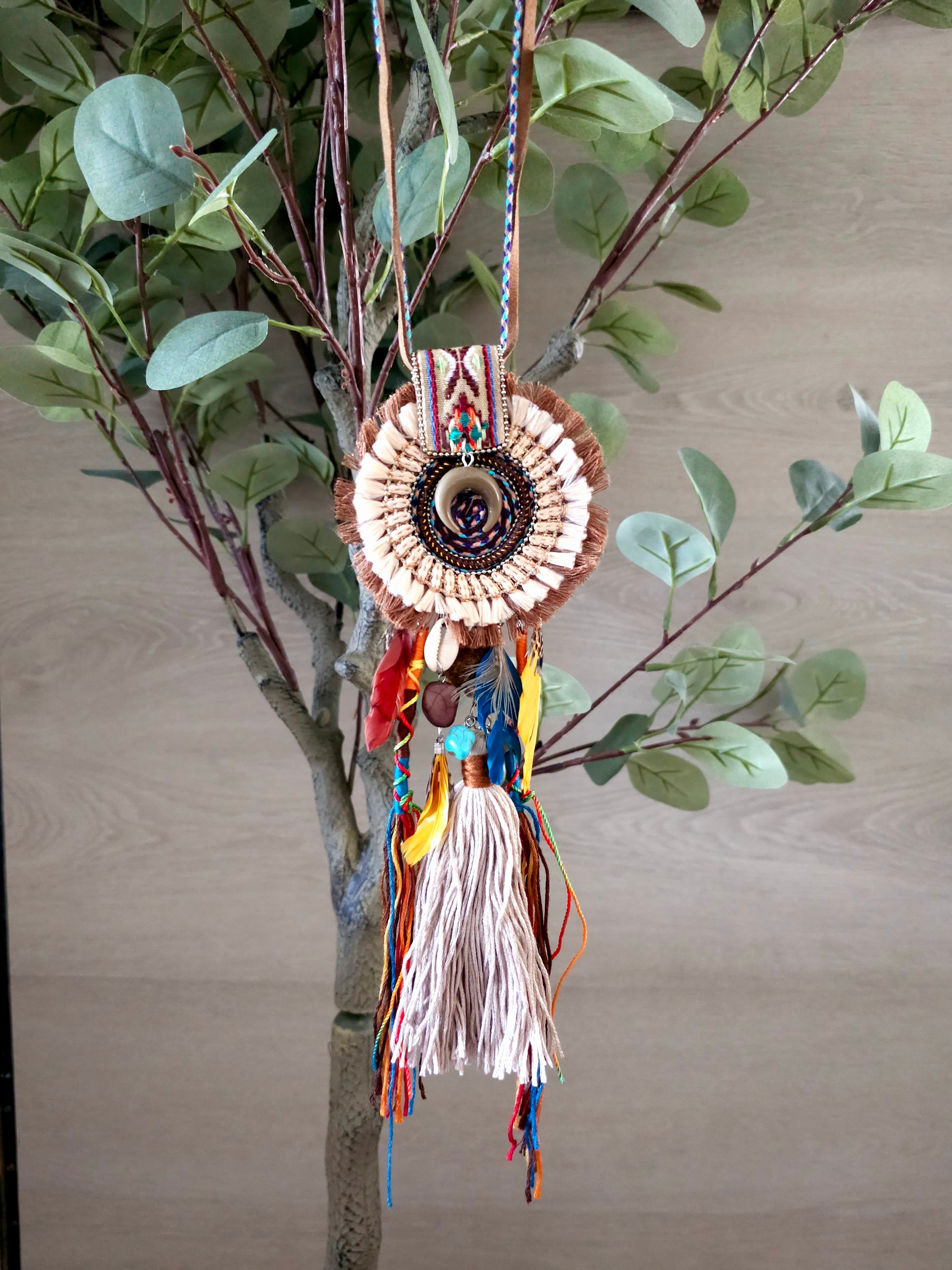 Soul Feather Necklace with Vibrant Feathers and Beads
