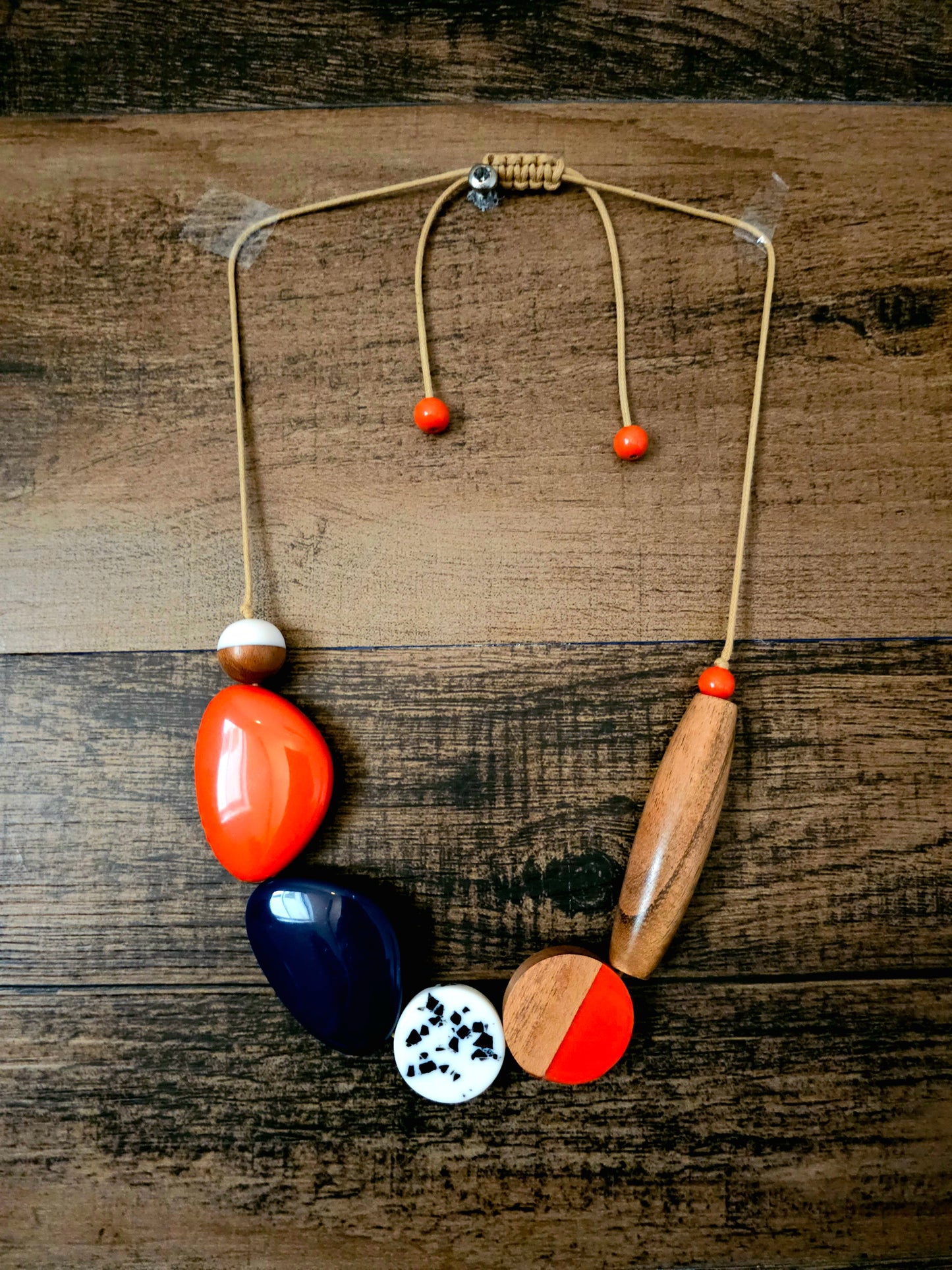 Terra Luxe Necklace with Wooden and Resin Elements