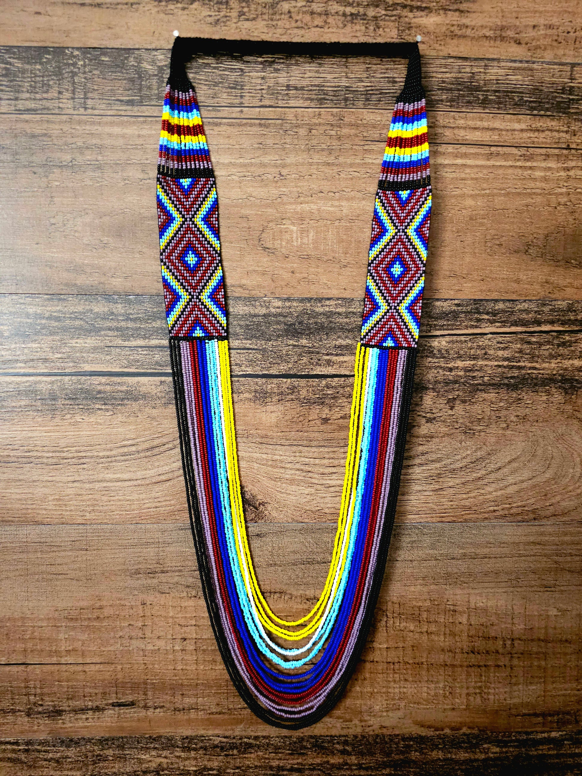 Mystic Horizon Set with Colorful Beaded Necklace and Earrings