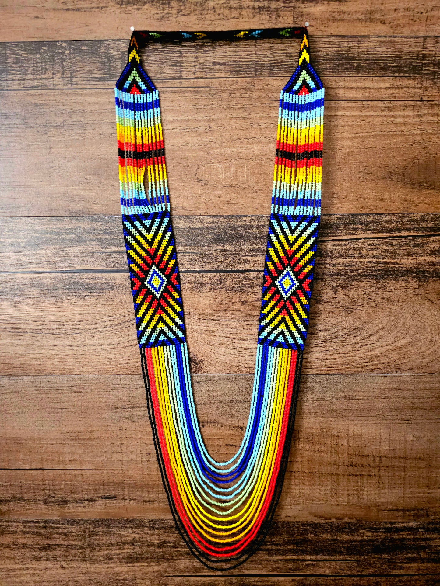 Radiant Eclipse Set with Multicolored Handcrafted Beads