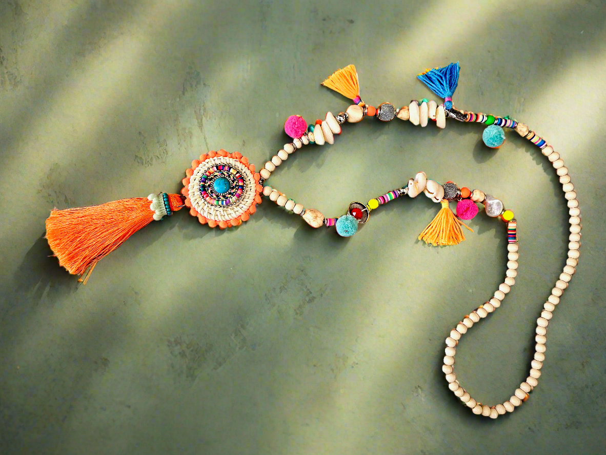 Boho Maxi Free Spirit Necklace with Tassels and Beads
