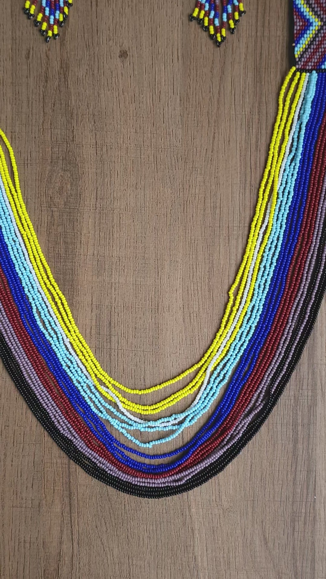 Mystic Horizon Set with Colorful Beaded Necklace and Earrings