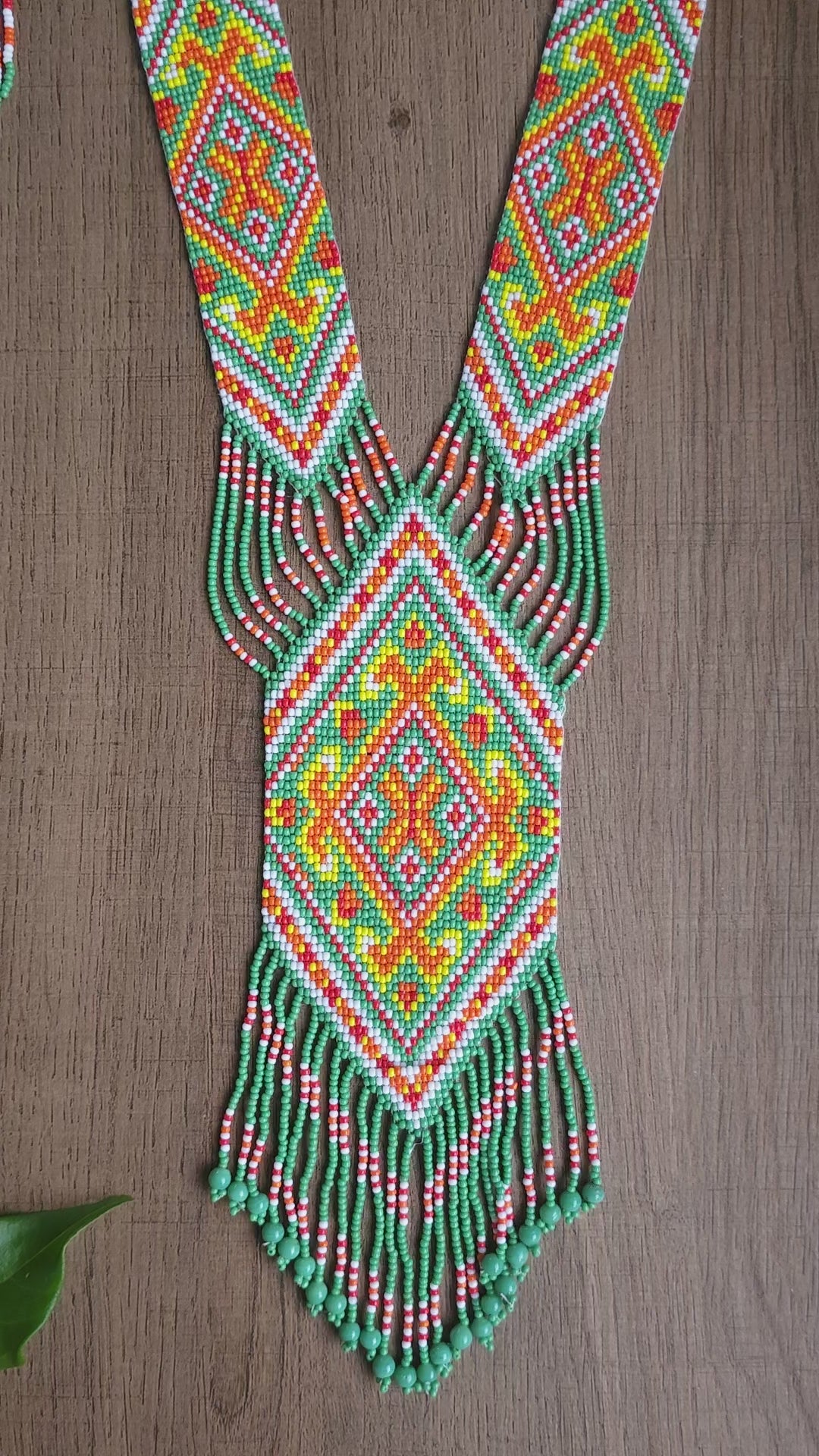 Tropical Garden Set with Beaded Necklace and Earrings