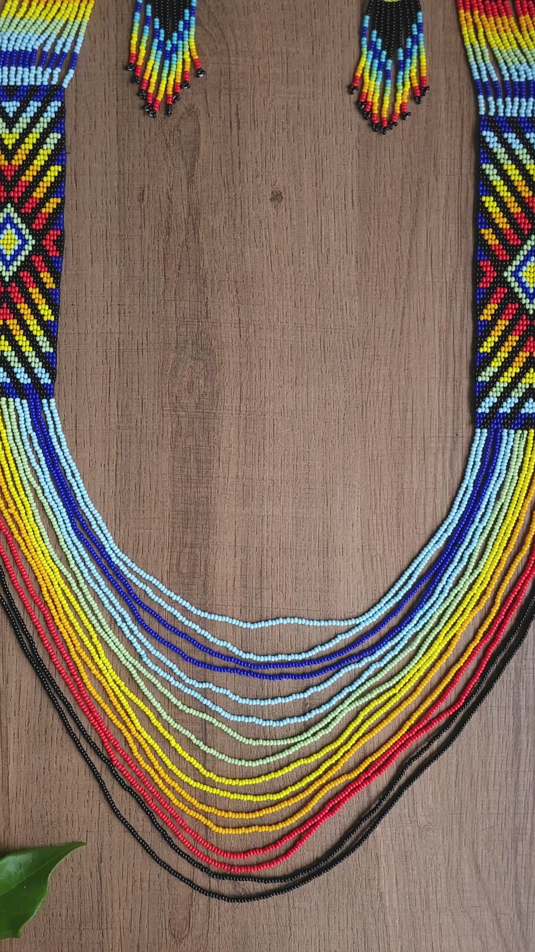 Radiant Eclipse Set with Multicolored Handcrafted Beads