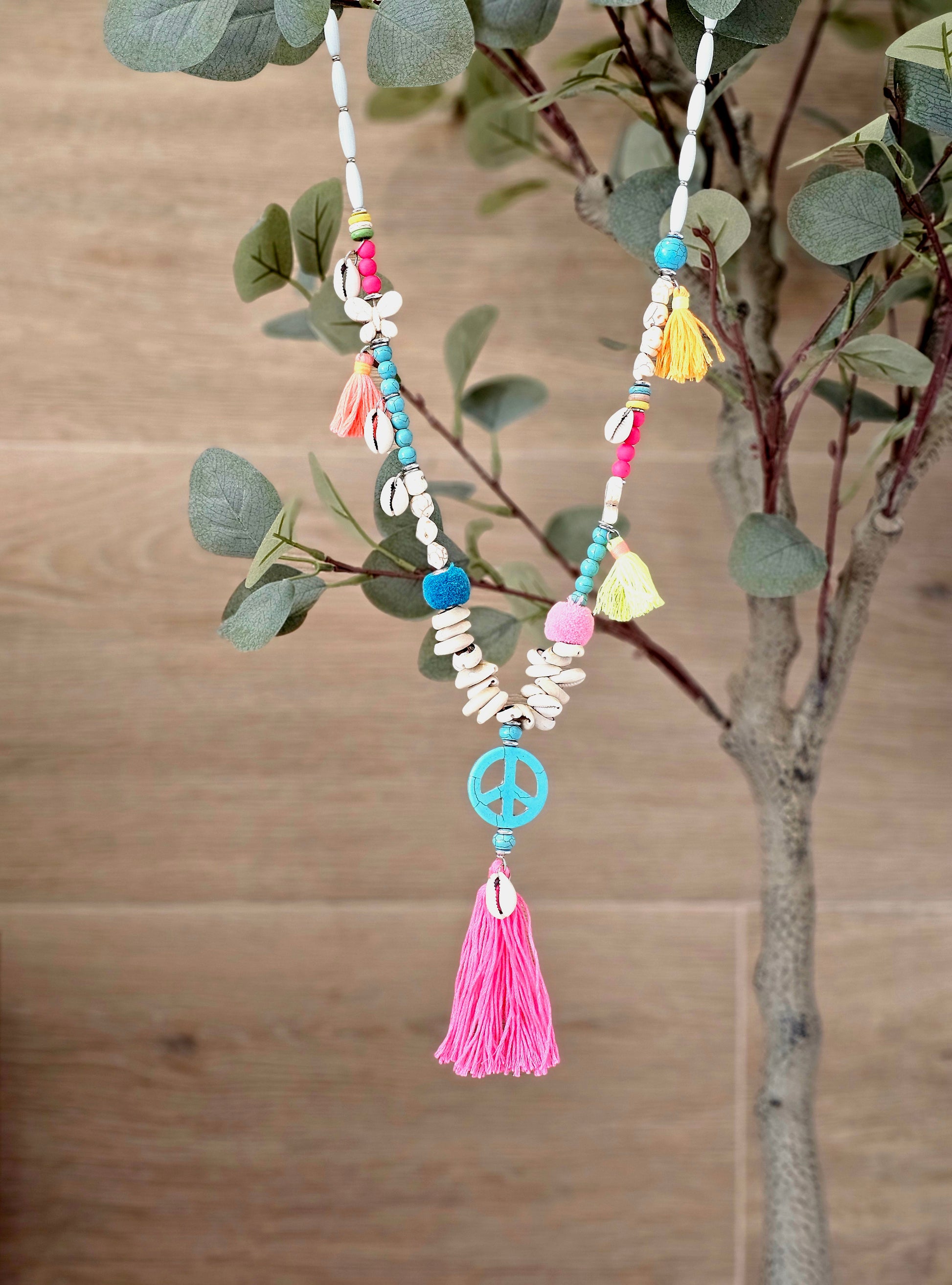 Bohemian Peace Necklace - Vibrant Boho Jewelry
