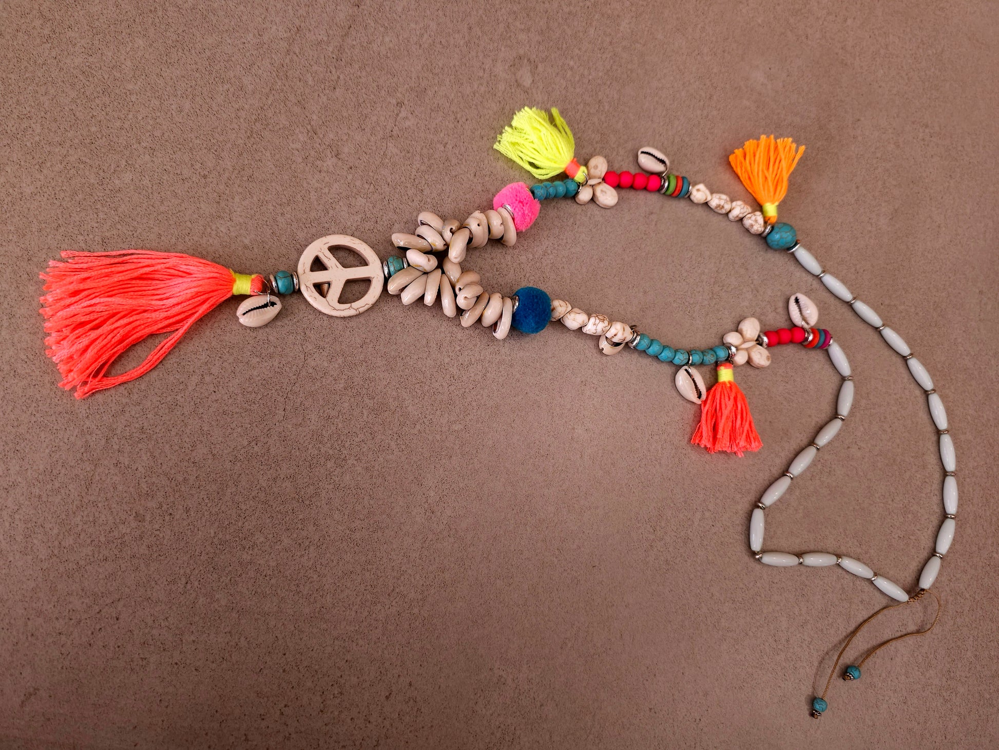 Bohemian Peace Necklace - Vibrant Boho Jewelry