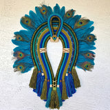 Peacock Spirit © Textile Cocar Wall Art - Size M