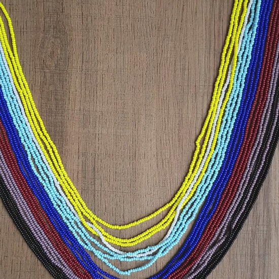 Mystic Horizon Set with Colorful Beaded Necklace and Earrings