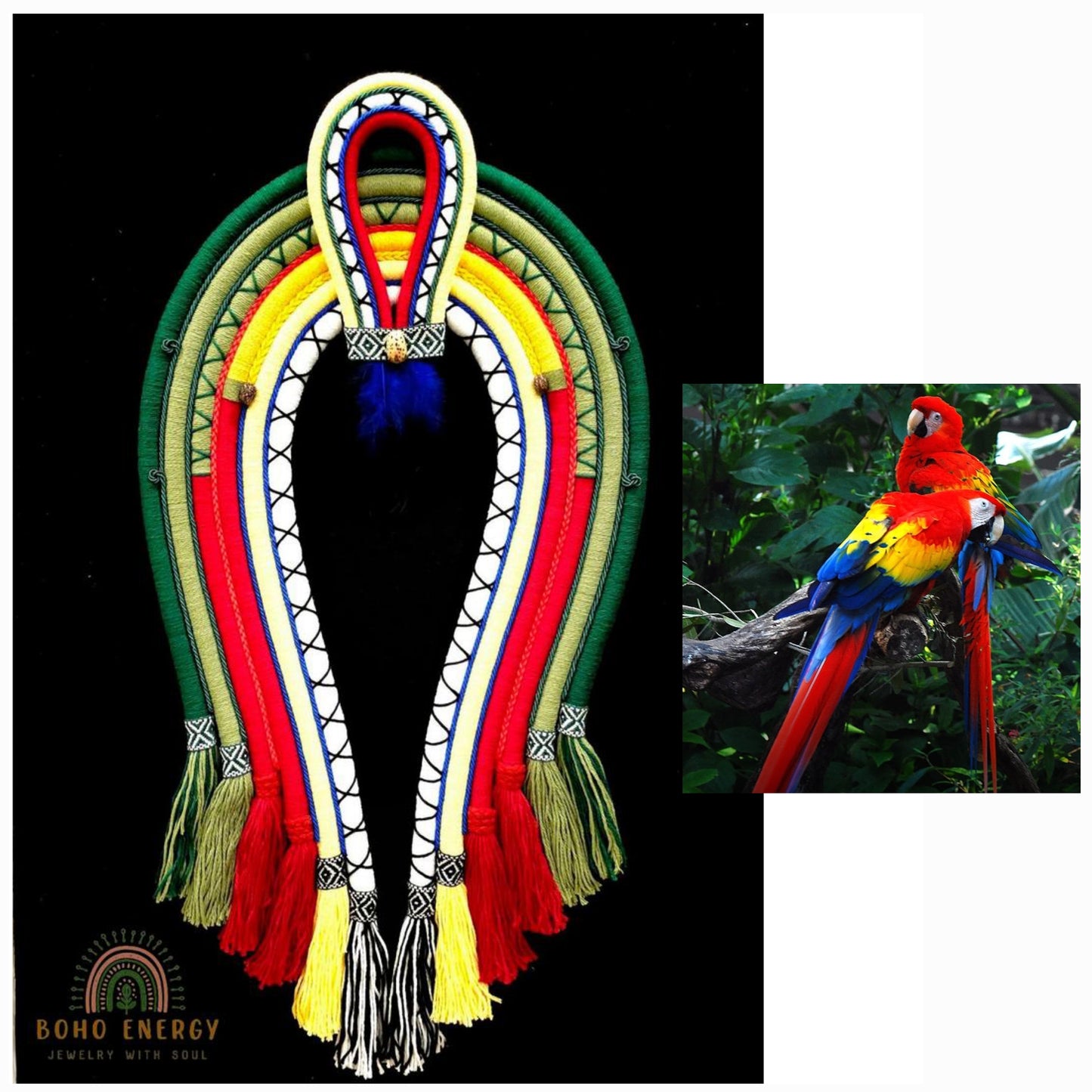 Scarlet Spirit - Textile Cocar Size M