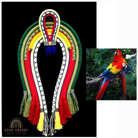 Scarlet Spirit - Textile Cocar Size M